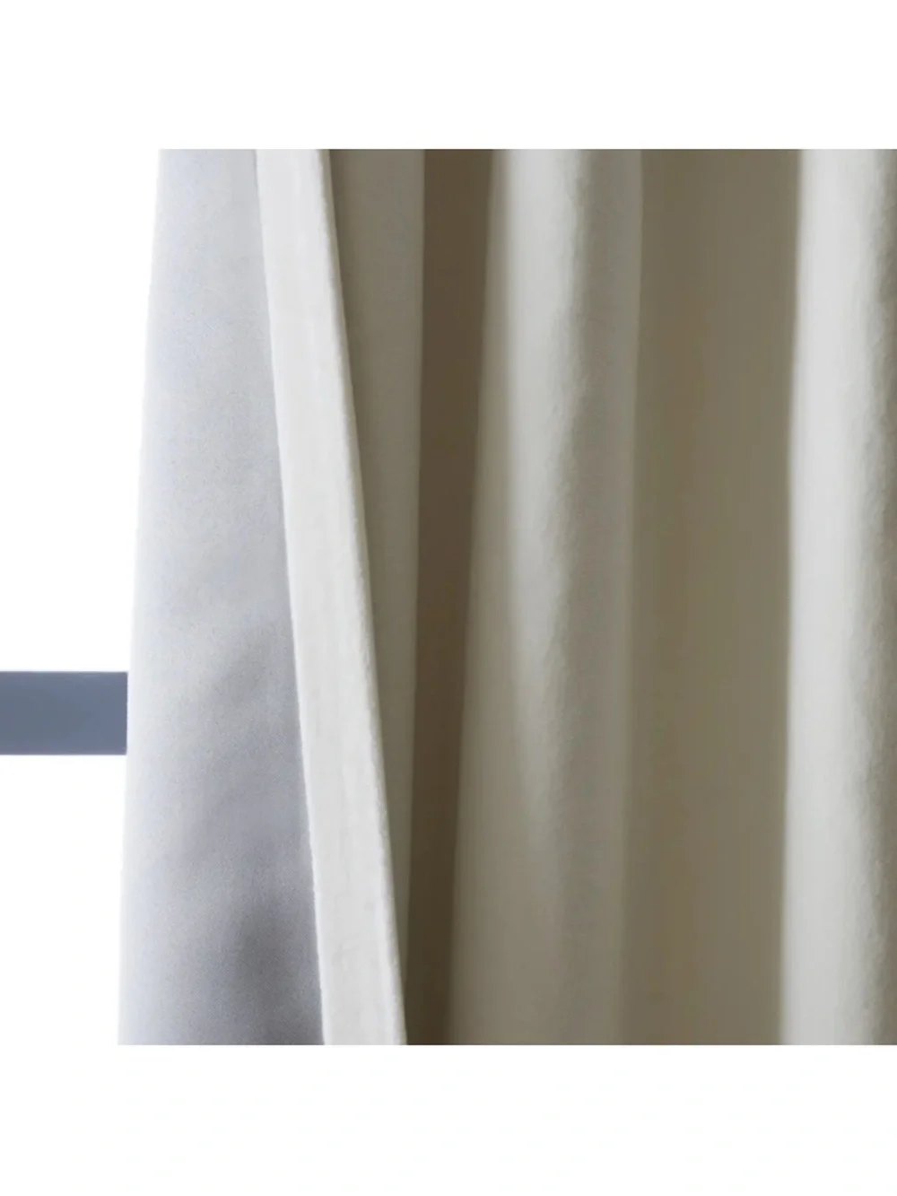 QUINCE 48x96 Set Cotton Velvet Blackout Curtain Panels Ivory 9773